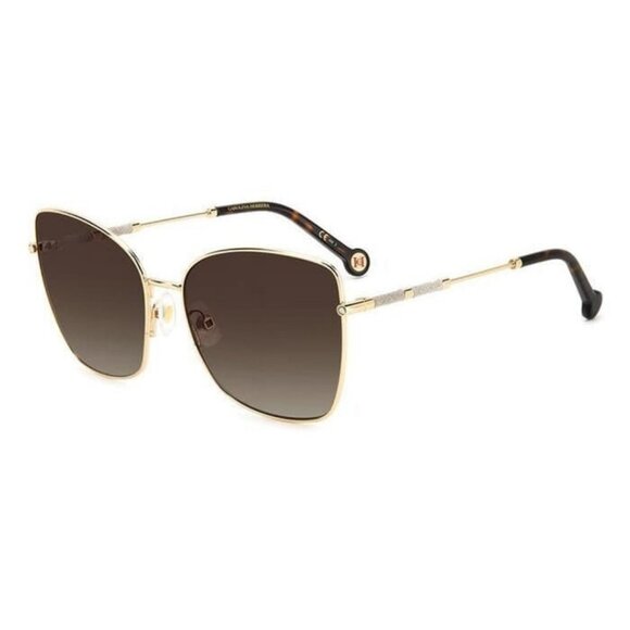 New CAROLINA HERRERA Gold Square Her 0133/S 000HA Sunglasses Women - Picture 1 of 3